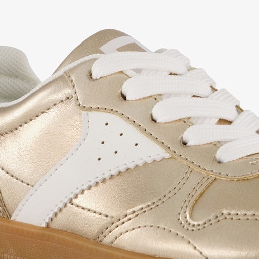 Meisjes sneakers goudkleurig wit
