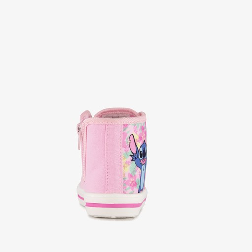 Hoge meisjes sneakers roze wit