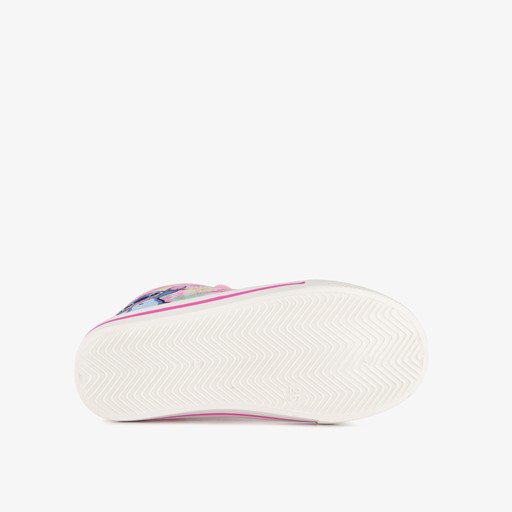 Hoge meisjes sneakers roze wit