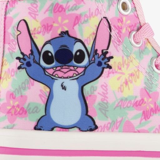 Hoge meisjes sneakers roze wit