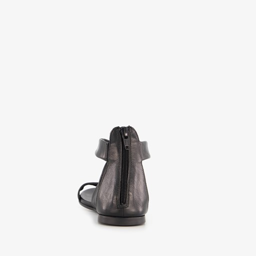 Leren dames sandalen zwart