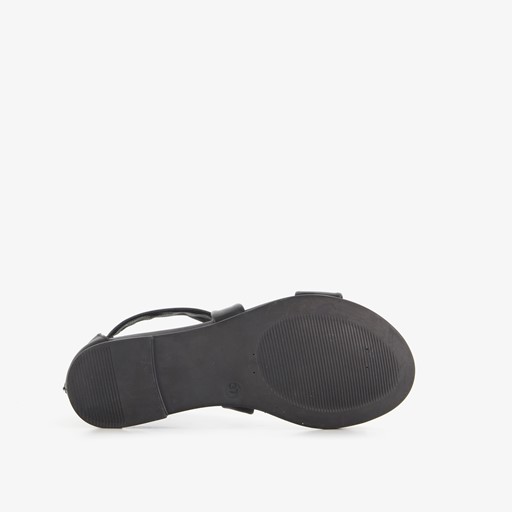 Leren dames sandalen zwart