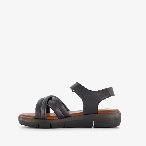 Leren dames sandalen zwart