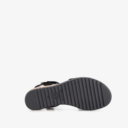 Dames sandalen met sleehak zwart