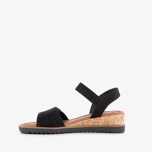 Dames sandalen met sleehak zwart