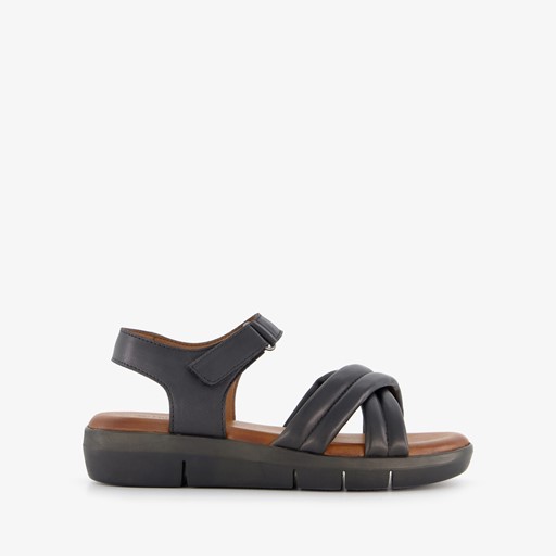 Leren dames sandalen zwart