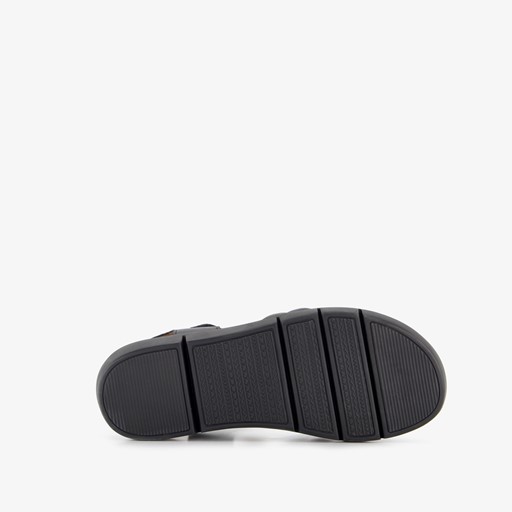 Leren dames sandalen zwart