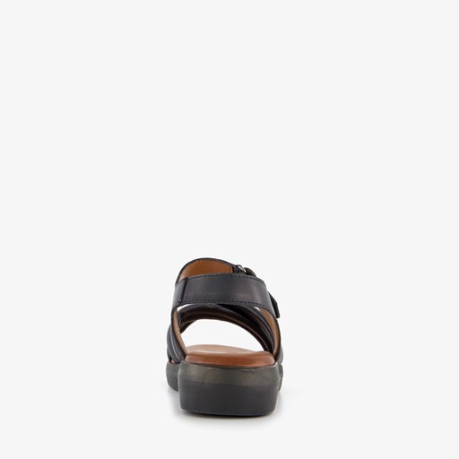 Leren dames sandalen zwart