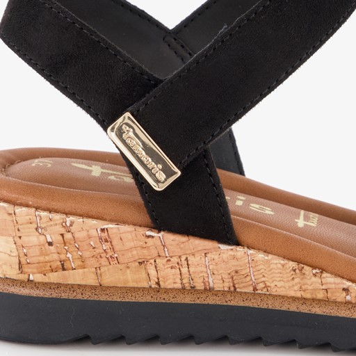 Dames sandalen met sleehak zwart