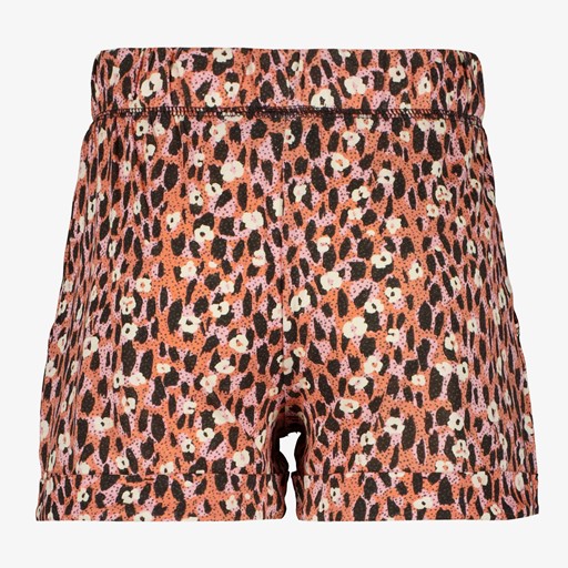 Meisjes short met print oranje roze