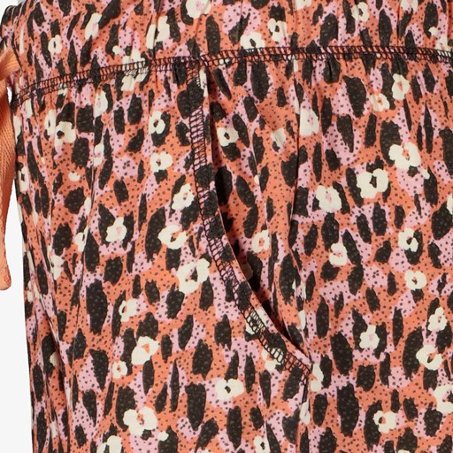 Meisjes short met print oranje roze