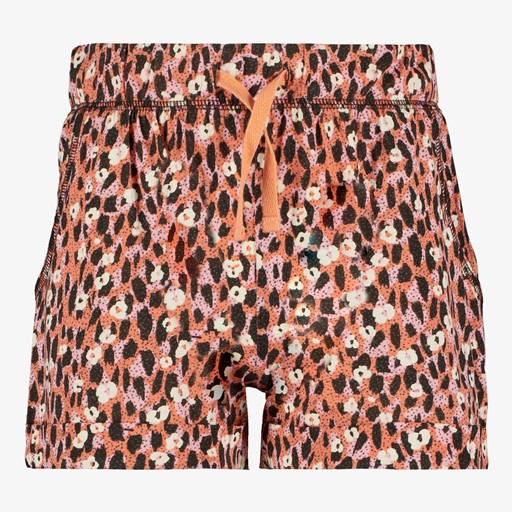 Meisjes short met print oranje roze