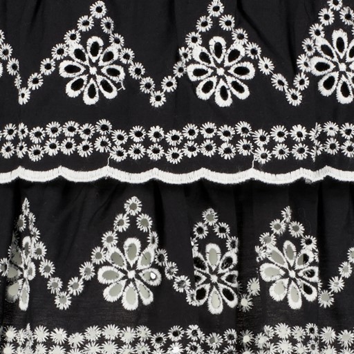 Meisjes rokje met broderie zwart