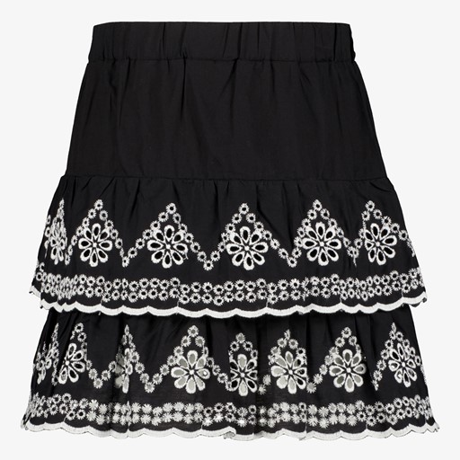 Meisjes rokje met broderie zwart