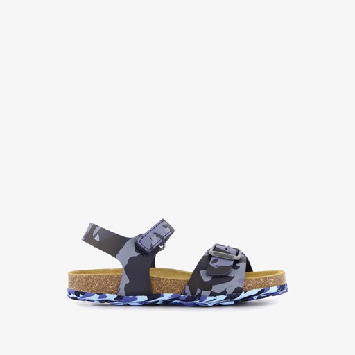 Kinder bio sandalen blauw camouflage