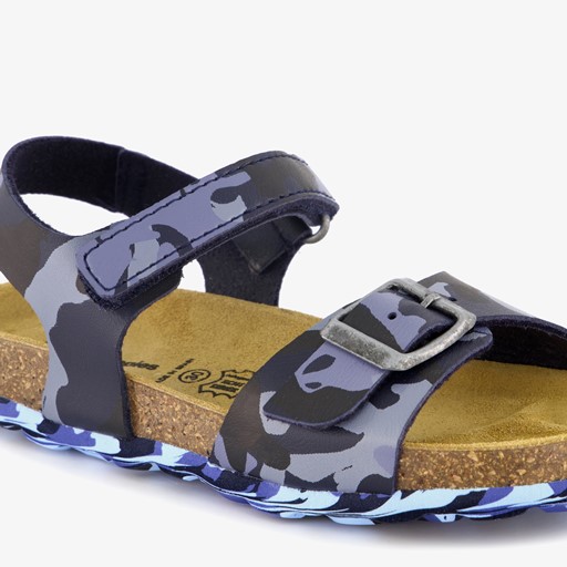 Kinder bio sandalen blauw camouflage