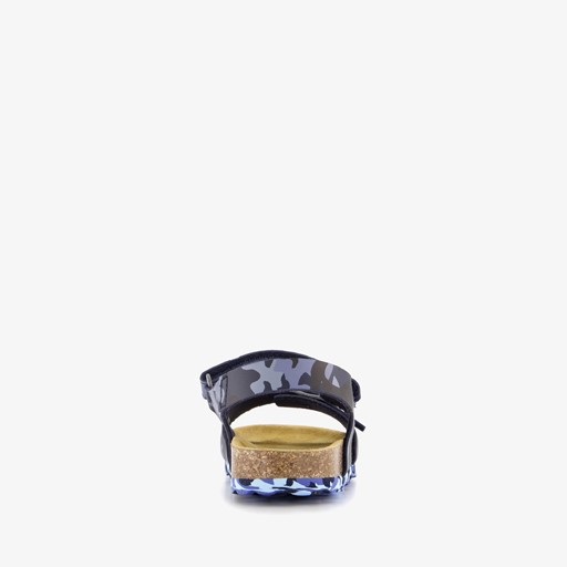 Kinder bio sandalen blauw camouflage