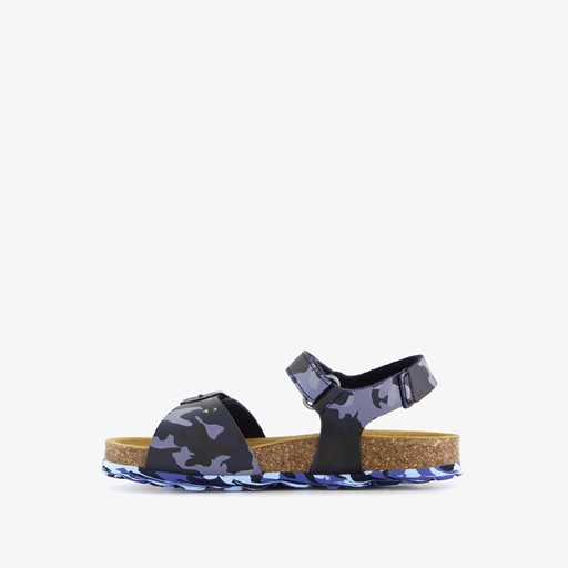 Kinder bio sandalen blauw camouflage