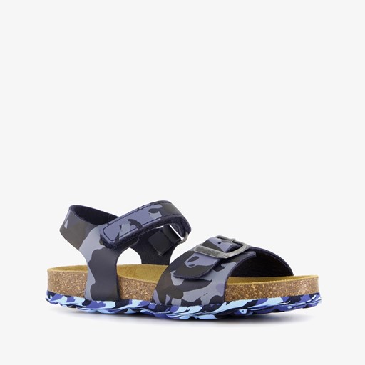 Kinder bio sandalen blauw camouflage