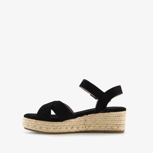 Dames espadrilles met sleehak zwart