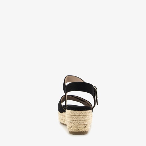 Dames espadrilles met sleehak zwart