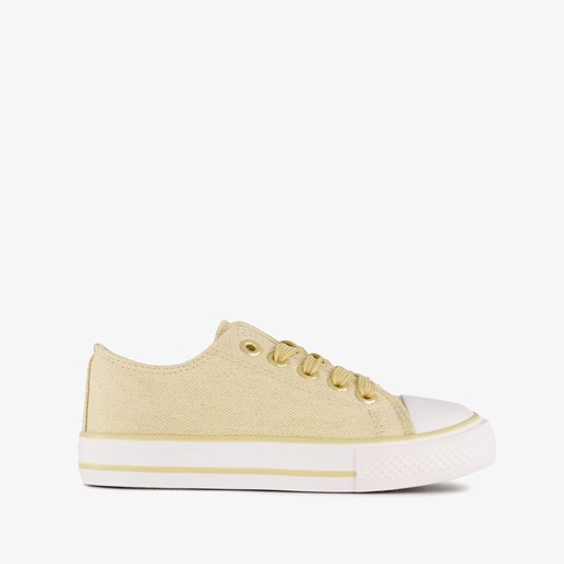 Meisjes gympen met glitters goudkleurig