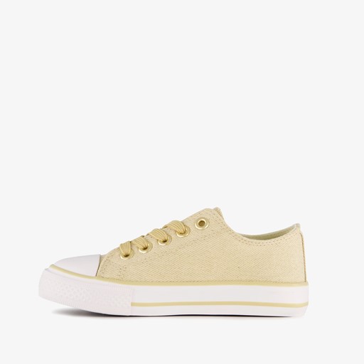 Meisjes gympen met glitters goudkleurig