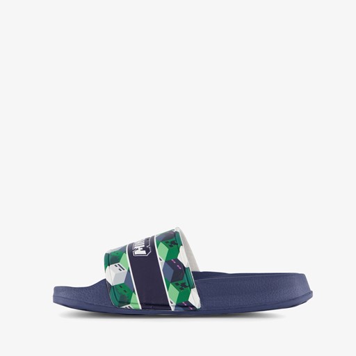 Kinder badslippers blauw groen