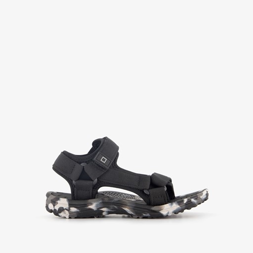 Jongens sandalen zwart met camouflage