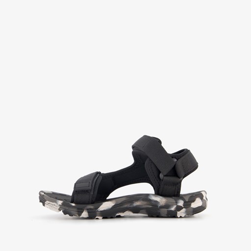 Jongens sandalen zwart met camouflage