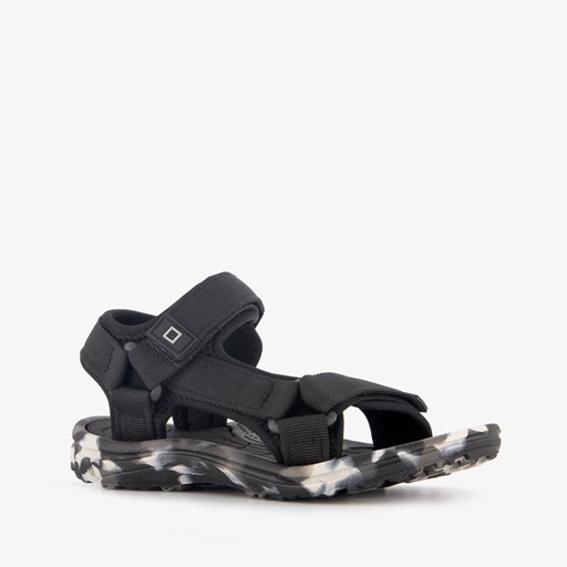 Jongens sandalen zwart met camouflage