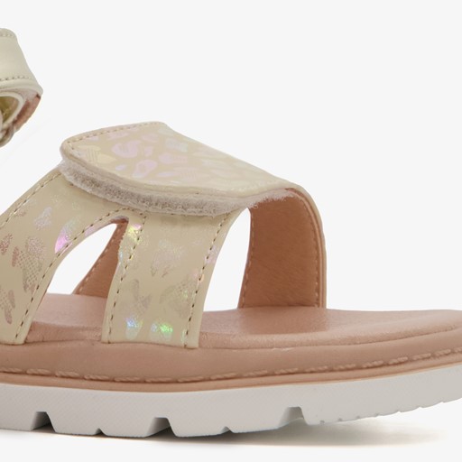 Meisjes sandalen met luipaardprint goud