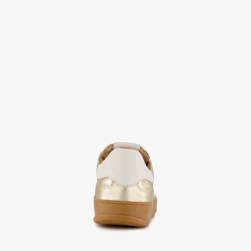 Leren dames sneakers metallic goud