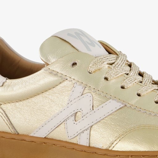 Leren dames sneakers metallic goud