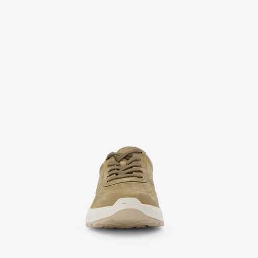 Suede dames sneakers taupe