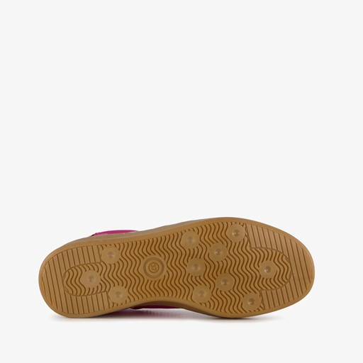 Leren dames sneakers metallic roze