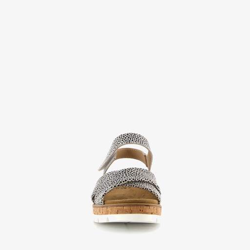 Leren dames sandalen met print