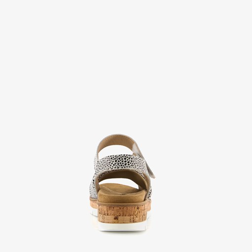 Leren dames sandalen met print