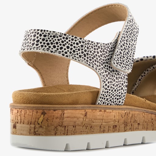 Leren dames sandalen met print