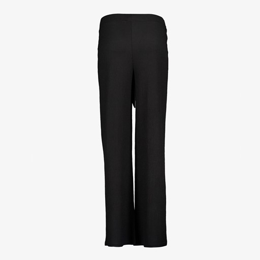 Wijde dames broek met ceintuur zwart