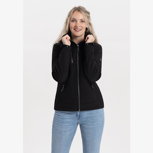 Dames softshell jas zwart