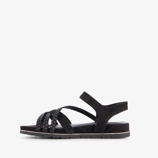 Dames sandalen zwart goud