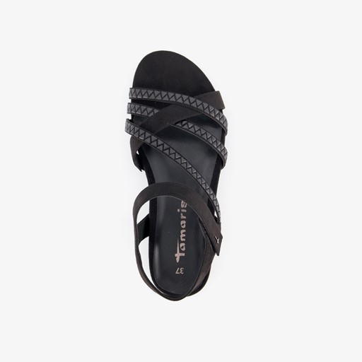 Dames sandalen zwart goud