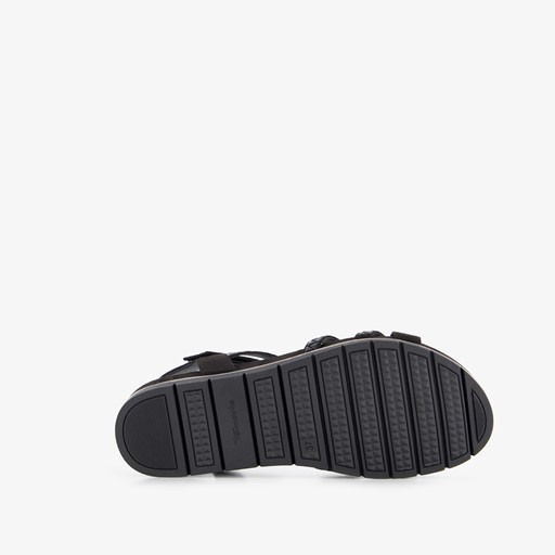 Dames sandalen zwart goud