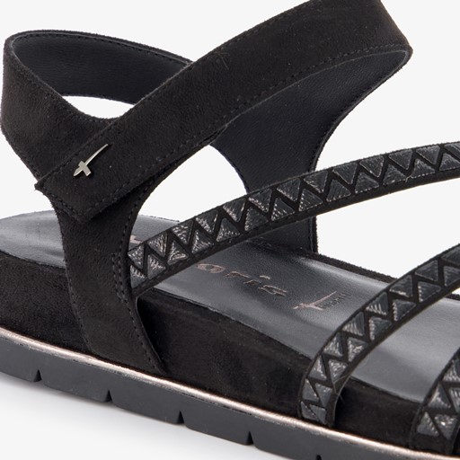 Dames sandalen zwart goud