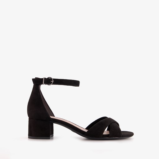 Dames sandalen met hak zwart