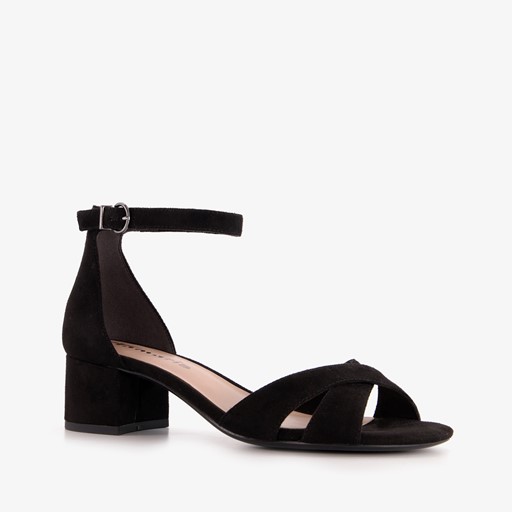 Dames sandalen met hak zwart