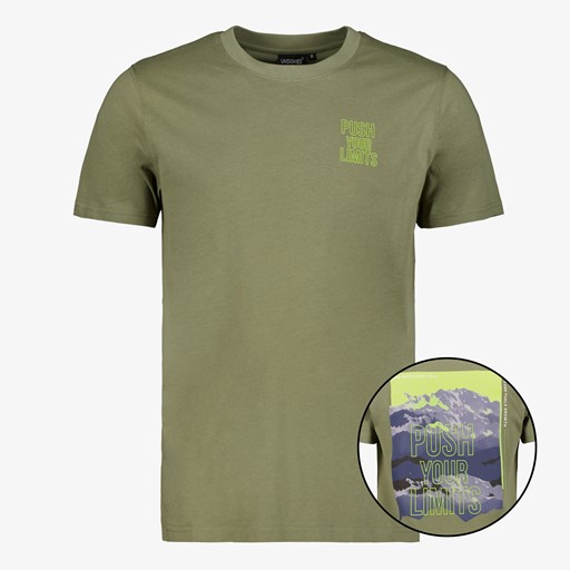 Heren T-shirt met backprint groen