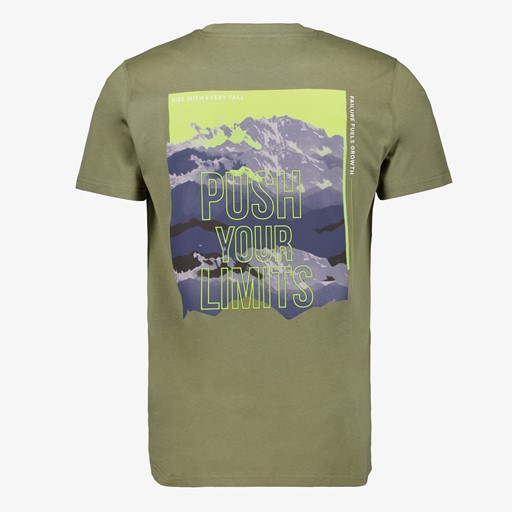 Heren T-shirt met backprint groen