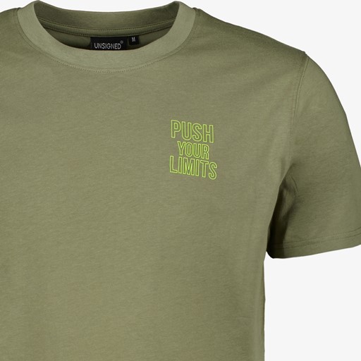 Heren T-shirt met backprint groen